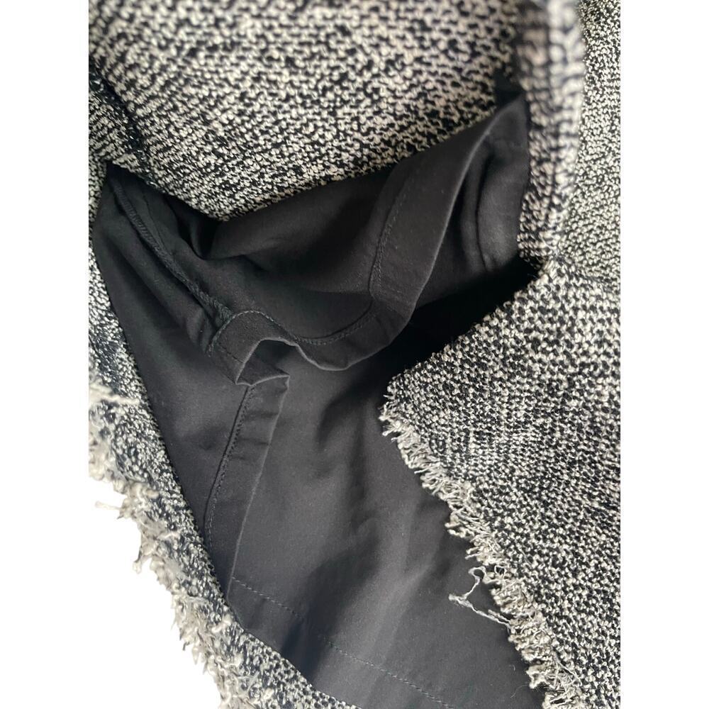REBECCA‎ TAYLOR SKIRT A LINE PENCIL GRAY/BLACK SZ 0 TRIM HEM FRINGE AESTHETIC - Picture 13 of 13